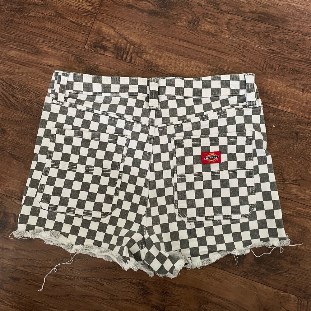 Dickies Checkered Black and White Women Shorts